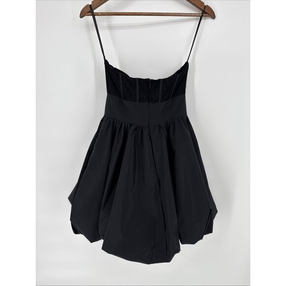 Mac Duggal Size 2 Black Bubble Gathered Taffeta Corset Cocktail Mini Dress - Picture 5 of 7